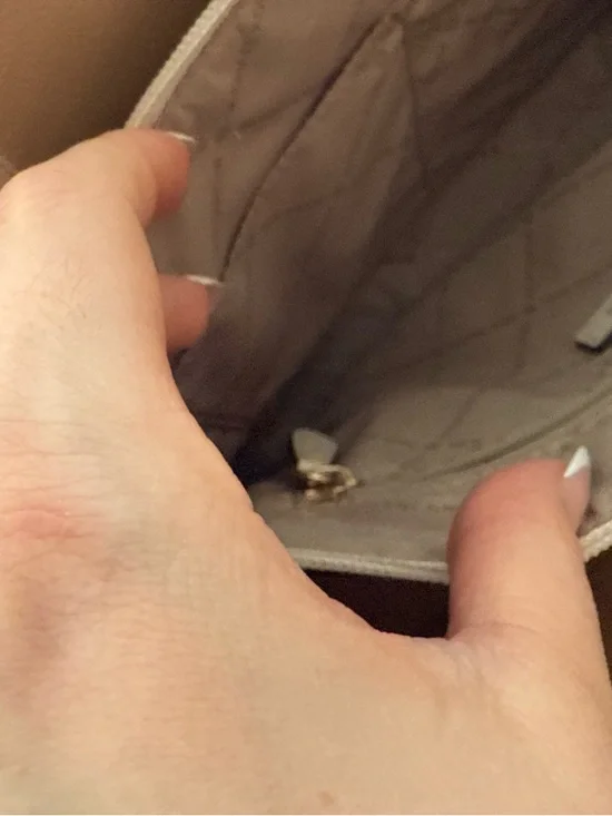 Michael Kors Beige Pebbled Leather Tote with Gold Hardware - Picture 4 of 5